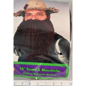 Costume Facial Hair Long Bushy Beard Brown 14 inch Mountain Man Pirate Biker